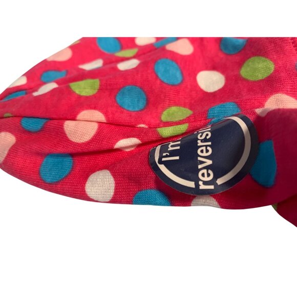 Target Girls Infant Baby 3 6 months Sun Hat Reversible Polka Dot Pink Blue White - Picture 2 of 4